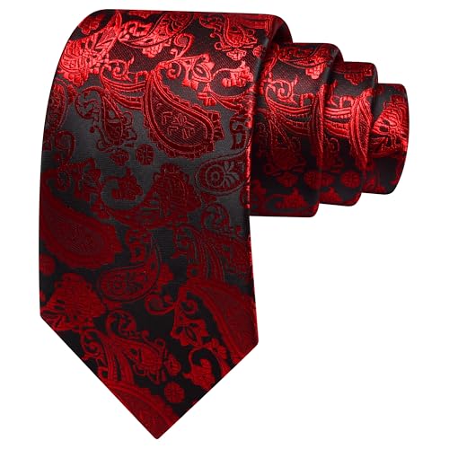 Image of GUSLESON 3.15 inch(8cm) Fashion Paisley Ties Mens Woven Jacquard Necktie for Wedding