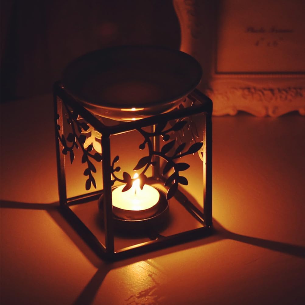 Garneck Decorative Essential Oil Burner Home Adornment Cauldron Wax Warmer Zen Incense Burner Iron Candle Holder Incense Burner Holder Non Candlestick Tea Light Holder Household Oil Heater