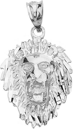 Colgante de cabeza de león rugiente con signo del zodiaco Leo