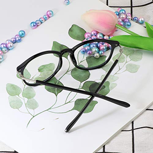 Image of VisionGlobal Blue Light Blocking Glasses for Women /Men, Anti Eyestrain, Computer Reading, TV Glasses, Stylish Oval Frame, Anti UV, Anti Glare(Black,No Magnification)