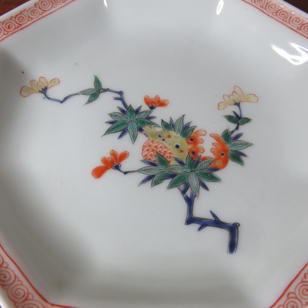八角鉢 八角皿 九谷 花草 草花 果実 ザクロ その1 - WWW.AQUAVENUS.JP