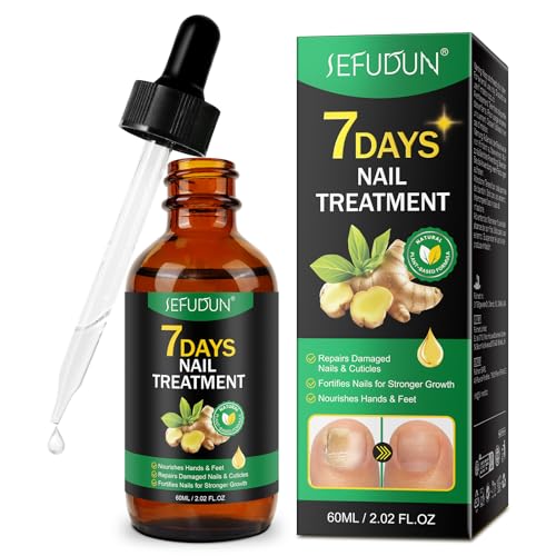 Tratamiento de hongos en las uñas, sérum de jengibre para uñas de pies y manos   Sérum reparador para uñas descoloridas, engrosadas y dañadas, aceite hidratante para cutículas, 60 ml