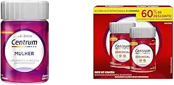 Kit Centrum Mulher, Multivitamínico Adulto + Centrum Essencial, Multivitamínico Adulto