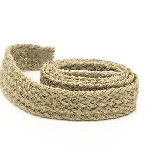 Bclla Zkenshan-Natural Jute Twine 10/15/20mm Jute Linen Flat Tape Rope Craft Hessian Twine String Thick DIY, Natural Jute Fiber (Color : 10mm)