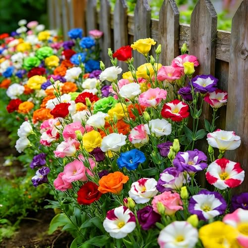 Mixrug Mixed Lisianthus Seeds for Planting 202+pcs Rare Perennial Lisianthus Flower Seeds Non-GMO Eustoma Cut Flowers Beauty Home Garden Ornamental Plants for Outdoors Indoors