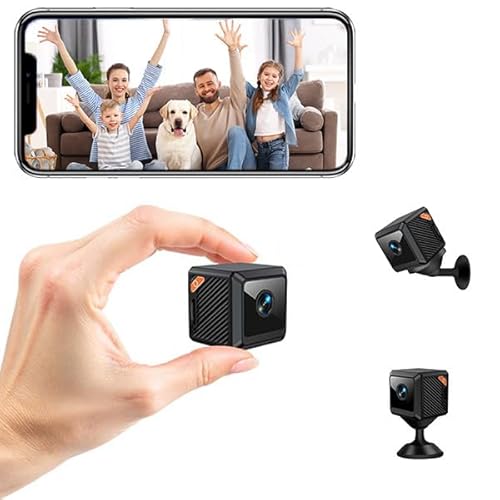 SJACXANM Mini Telecamera WiFi Interno 1080P, Telecamera Spia Nascosta, Visione Notturna Infrarossi, Notifiche Movimento Istantanee, Compatibile con App per Casa Bambini Anziani Animali Domestici