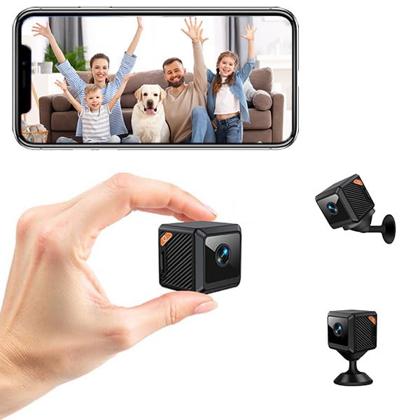 SJACXANM Mini Telecamera WiFi Interno 1080P, Telecamera Spia Nascosta, Visione Notturna Infrarossi, Notifiche Movimento Istantanee, Compatibile con App per Casa Bambini Anziani Animali Domestici