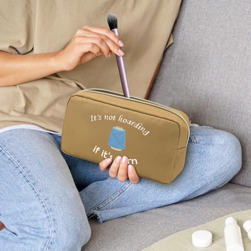 Image of Knitting Gift for Crochet Beginner Crochet Lovers Knitting Bag Funny Crochet Cosmetic Bag Crochet Gift for Crochet Lovers Crochet Gifts Makeup Bag Crocheting Gifts for Women Crochet and Knitting Gift