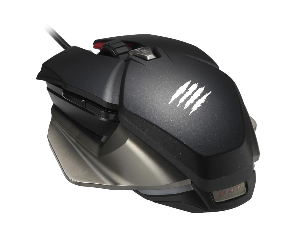MAD CATZ Rat Bat 6+ Souris Gamer Filaire Ambidextre - Souris Ergonomique 10 Boutons Programmables - Capteur 16000 DPI - Souris Gaming PC Noire RGB