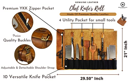 Aaron Leather Goods 10-Pocket Expandable Roll