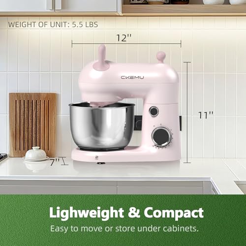 Image of Stand Mixer, Compact & Space-Saving, Stainless Steel Bowl, Unique & Playful Design, Effcient 300W Motor, Dishwasher-Safe Attachments, SM-2549A (Pink)