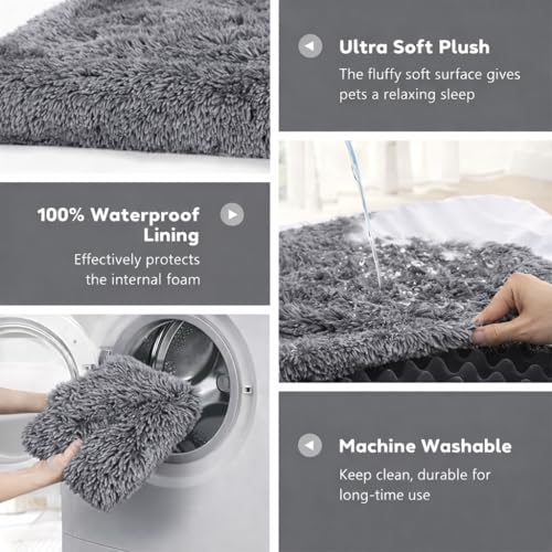 Image of ZEXSAZONE High-Density Rebond Foam Cooling Dog Bed for Summer | 90 x 60 CM Large Soft Rectangular Pet Bed | Washable Thick Cushion with Anti-Slip Bottom | Indoor Use (Large, Grey)