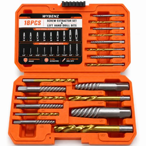 Image of 18Pcs Screw Extractor and Left Hand Drill Bits Set, Easy Out Bolt Extractor