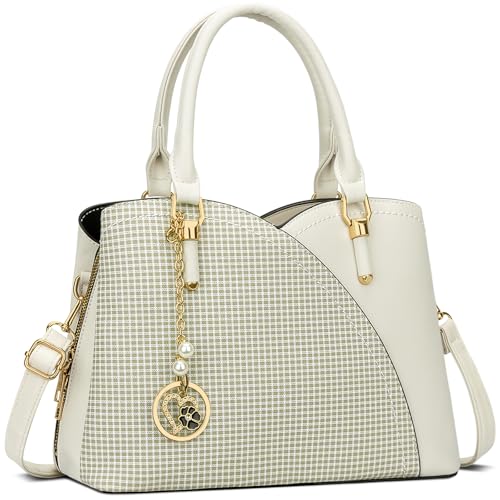 Image of KKXIU Triple Compartments Purses and Handbags for Women Fashion Ladies Satchel Shoulder Top Handle Bag