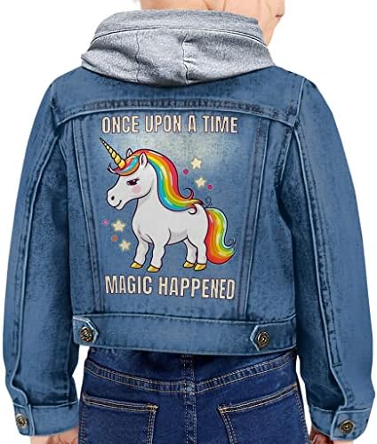 Once Upon a Time Toddler Hooded Denim Jacket - Unicorn Jean Jacke...