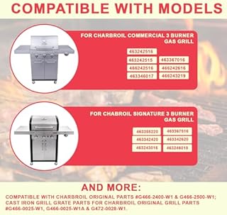 Emitter Plate & Grill Grate for Charbroil Commercial 3 Burner Gas Grill Parts 463242516 463242515 463367016 466242615 466242516 466242616 463346017, Parts for Charbroil Tru Infrared G466-0025-W1 Grill