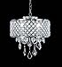 Diamond Life 4-Light Chrome Round Metal Shade Crystal Chandelier Pendant Hanging Ceiling Fixture