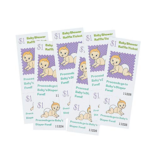 Fun Express - Baby Shower Raffle Tickets for Baby - Party Supplies - Entertainment - Admission Tickets & Wristbands - Baby - 24 Pieces