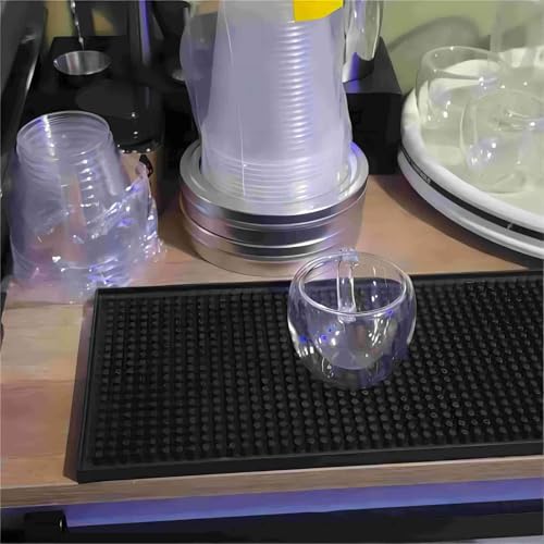 Tapis de service antidérapant HAKZEON lot de 6 absorbant noir - 7
