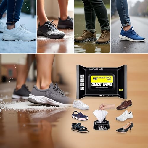 Image of Leawall Sneaker & Shoe Cleaner Wipes Disposable & Portable, Quickly Removes Dirt & Stains from Sneakers, Shoes, & Footwear shoe cleaner sneaker cleaner shoe wipes for Casual & Leather(2 Pack-160 Pcs)