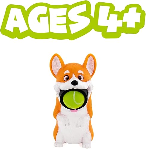 Miniatura 3 de Hog Wild Corgi Ball Popper Toy – Incluye 4 bolas de espuma suave – Pelotas de apretar para reventar con aire de hasta 20 pies – Lanzador seguro para