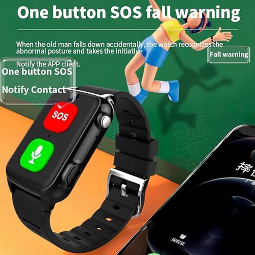 Orologio di posizionamento GPS con fotocamera, videochiamata 4G impermeabile, assistente vocale AI, avviso di rilevamento cadute SOS, monitoraggio della frequenza cardiaca e della pressione sanguigna