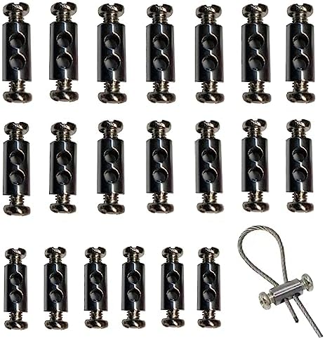 andefu 20pcs New Upgrade Steel Wire Rope Cable clamp/Double Hole Stainless Steel (3.0mm Line Hole)