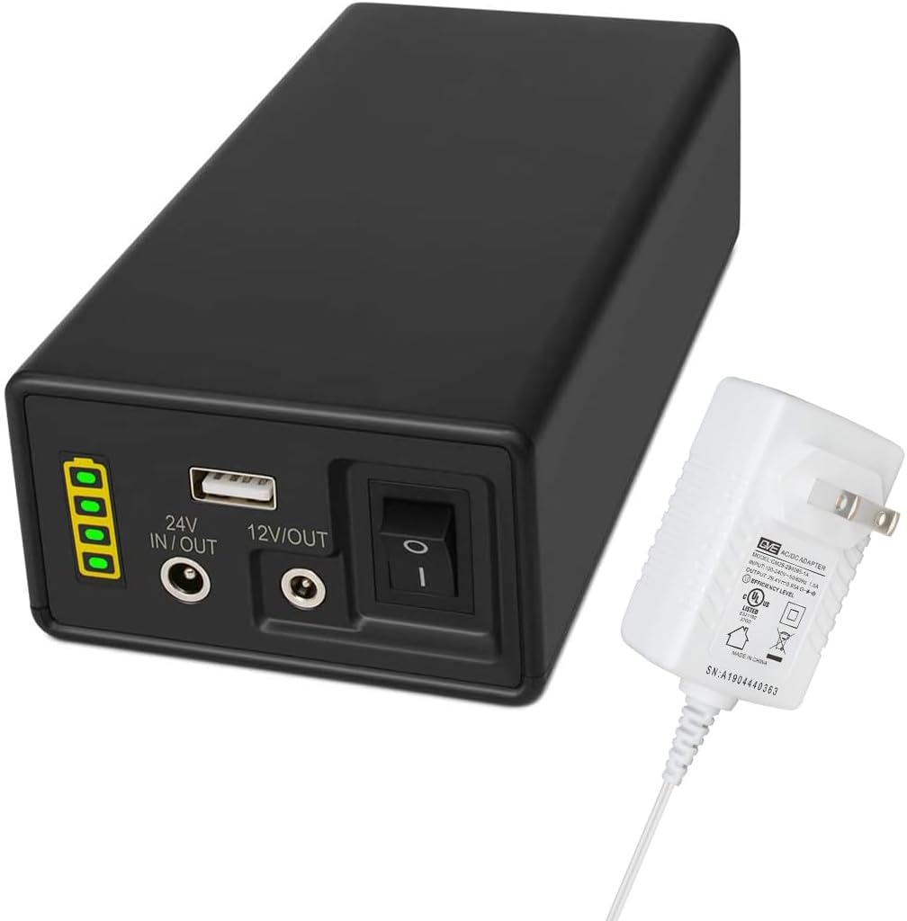 Talentcell 12/24V Lithium ion Battery Pack PB240B2, Rechargeable 35000mAh 129.5Wh Li-ion Batteries with DC 24/12 Volt and 5V USB Output for LED Light Strip, CCTV Camera, Smartphone and More