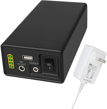 Talentcell 12/24V Lithium ion Battery Pack PB240B2, Rechargeable 35000mAh 129.5Wh Li-ion Batteries with DC 24/12 Volt and 5V USB Output for LED Light Strip, CCTV Camera, Smartphone and More