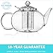 Glass Teapot Stovetop Safe - Stainless Steel Infuser - Blooming and Loose Leaf Tea Pot - Large Capacity 1200ml/40oz by Nest Above