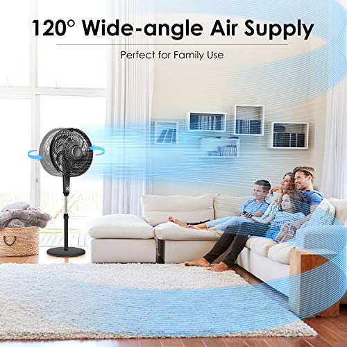 Air Choice Pedestal Fan, Outdoor Oscillating Fan With Remote Control, 4-Speed Options, 3 Mode, Large Outdoor Fan, Adjustable Height, 2 In 1 Circulating Floor Fan For Living Room, Patio #TOP1