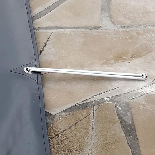 Miniatura 3 de Teletoldo Tensor Elástico Para Cobertor De Piscina Pack De 30 Unidades Cuerda De Goma 8 Mm Con Grapa De Acero Inoxidable Blanco Alta Resistencia Exterior