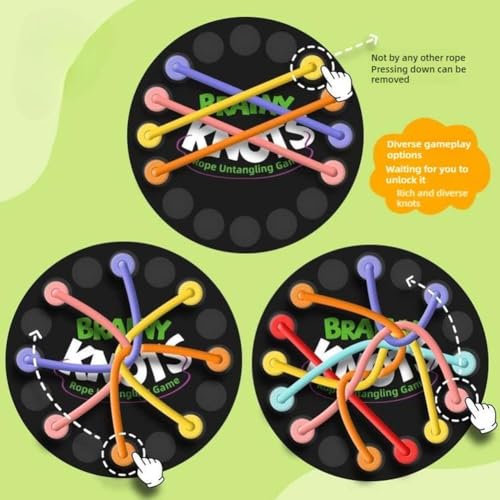 Rope Challenge Brainy Knots Logik Spiele, Buntes Gedrehtes Seil Sortier Puzzlespiel, Geduldspiele Logik Spiele Knot für Erwachsene Geschicklichkeitsspiel Lernspiel für die ganze Familie