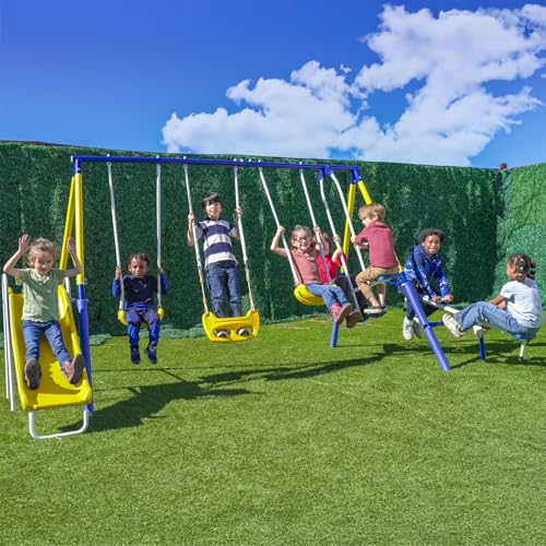 Sportspower Royal Fun Metal Swing Set for Kids Ages 3-8...