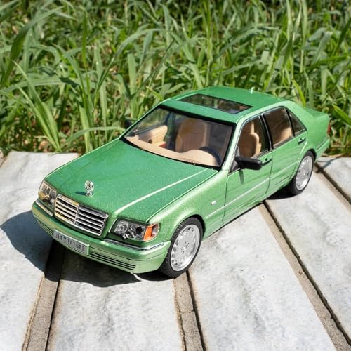 Image of 1:24 Benz W140 S320 Model Car, Diecast Collectible Pull Back Toy Car, Retro Classic Car with Sound and Light for Adults, Kids, Boys (Green)