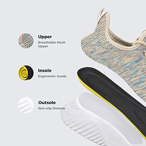 Image of Flysocks Slip On Sneakers for Women-Non Slip Gym Sports Shoes Lightweight Comfortable Walking Tennis Shoes, B- Mix Flesh, 6.5