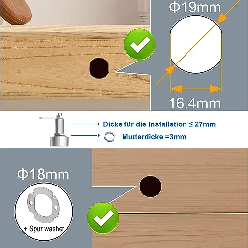 Fingerprint Drawer Lock eLinkSmart Phone App Biometric Cabinet Lock 30MM (27MM) with 3 Sizes Tubular Cam Support 20 Fingerprints 1000+ App Users Privacy for Home Office Mailbox - Image 2