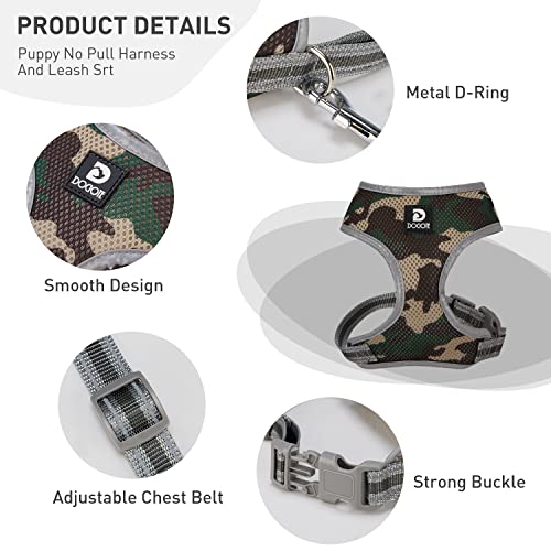 Puppy Harness And Leash Set - Dog Vest Harness For Small Dogs Medium Dogs- Adjustable Reflective Step In Harness For Dogs - Soft Mesh Comfort Fit No Pull No Choke (Xs, Camouflage Green) #TOP3
