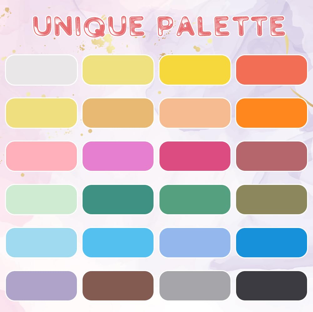 Kit de Peinture Aquarelle 24 Couleurs avec Brosses et Éponges, Palette de Poche pour Artistes