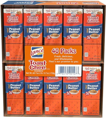 Lance Toast Chee Peanut Butter Crackers, 40Count