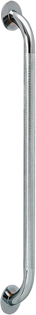 Drive Silver Knurled Steel Wall Grab Bar 24" L 12124-3
