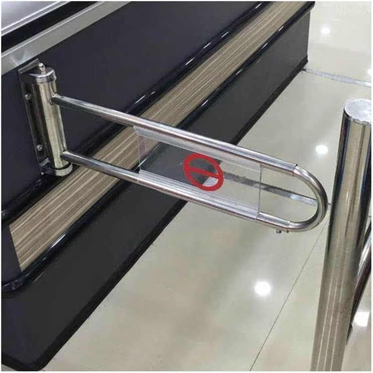 Retractable Swing Gate - 1-Way Safety Door with Column, Automatic Closing Barriers for Warehouse, Cashier Counter Entry (50x15cm) - Import/Export Access Control