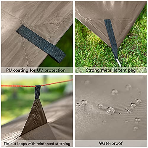 El Fuego Waterproof Camping Tarp,Hammock Rain Fly Tent Tarp 10X10Ft/10×15Ft,Lightweight And Backpacking Approved,Multifunctional Tent Footprint For Camping,Sunshade,Hiking,Survival Gear(10×10Ft Gray) #TOP1
