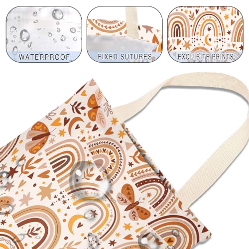 Image of Car Trash Bag Hanging No Snap Small Garbage Bag for Car Back Seat Cute Printed One-handed Strap Trash Bags Car Accessories-Rainbow Car Trash Bags