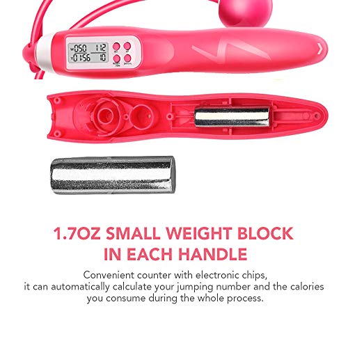 DECDEAL Pular corda com contador inteligente Crianças Adultos Pular corda Corda de velocidade ponder