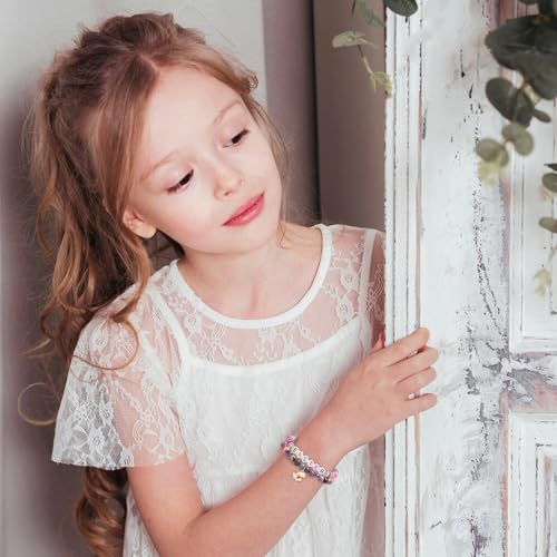 Easter Gifts for Teen Girls & Women - Bunny Beaded Bracelet Set - Perfect Easter basket stuffers4