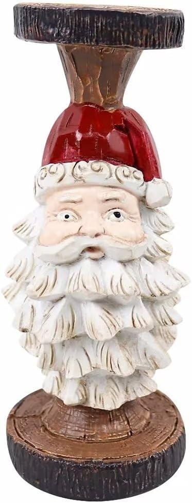 Christmas Candle Holder Resin Santa Claus Candle Holder Christmas Candlestick for Christmas Tabletop Centerpieces