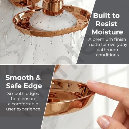 Image of Plantex J4 Stainless Steel Liquid Soap Dispenser /Shampoo Dispenser for Wash Basin /Hand Wash Dispenser Wall Mounted /Bathroom Accessories (PVD Rose Gold Finish) Onix