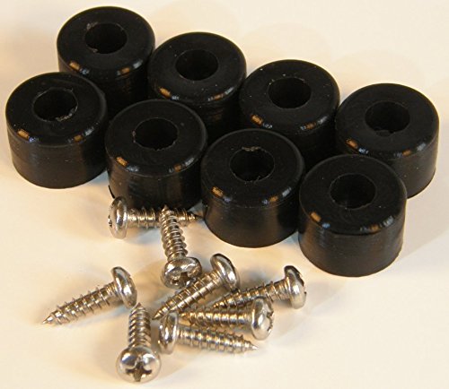 Rubber Bumper Feet 5/8" DIA with Stainless Screws QTY 8, 24 (Black, White, Brown) (24, Black)