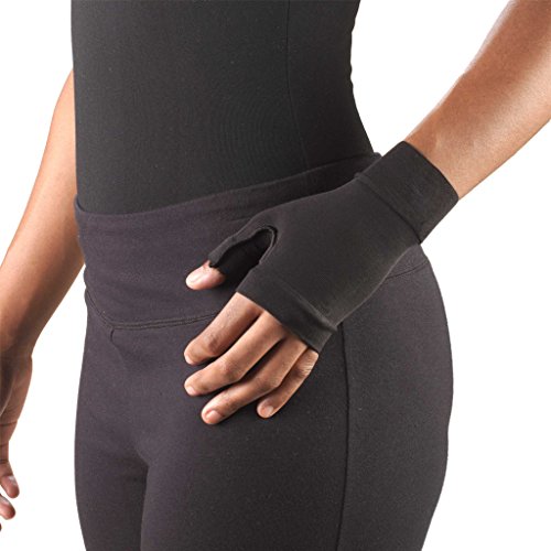 Image of Truform Lymphedema Compression Gauntlet, 20-30 mmHg Post Mastectomy Support, Black, Large